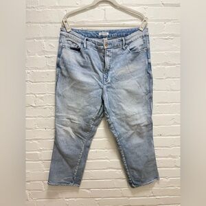 Good American Good Curve Size 18 Crop Lightwash Denim